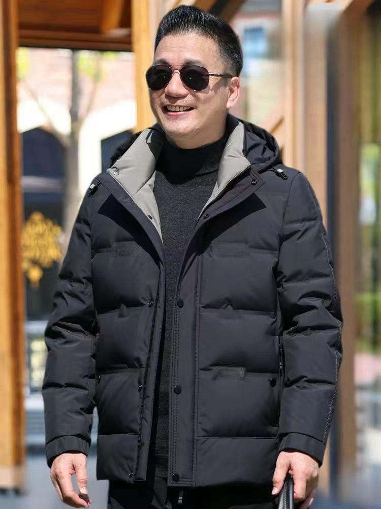 Men's winter clothing with thick top and down jacket