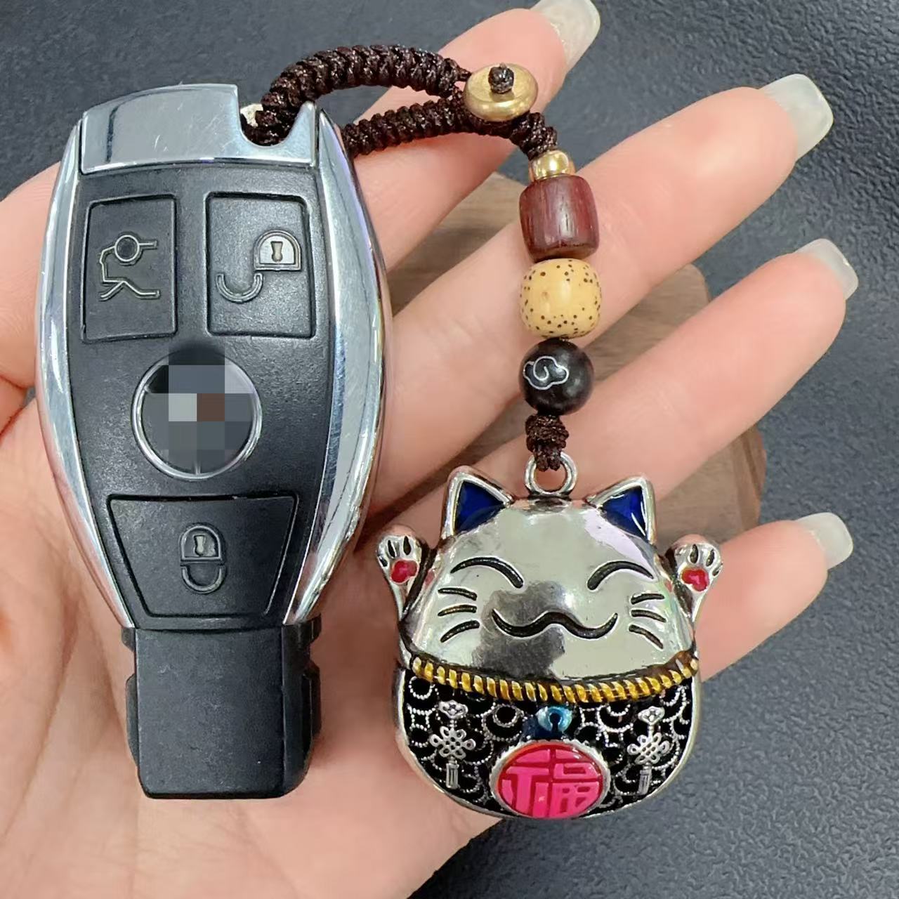 1pc Wealth Cat Brass Keychain Car Creative Keychain Pendant