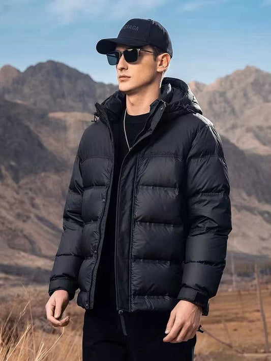 Hooded casual down jacket men's winter thick bread jacket jacket